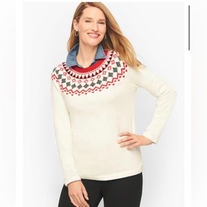 Talbots sweater size Medium Christmas red pattern